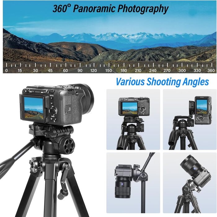 Штатив для камери SIRUI 154 см, алюмінієвий трипод з кріпленням для телефону, максимальне навантаження 5 кг