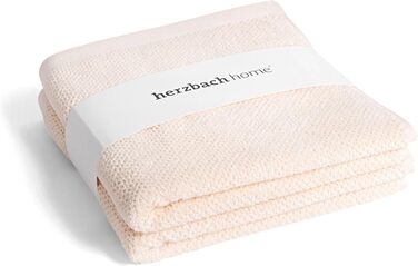 Набір махрових рушників для душу herzbach home Spa Kollektion, 100% бавовна, 50x100 см, 2 шт, колір крем