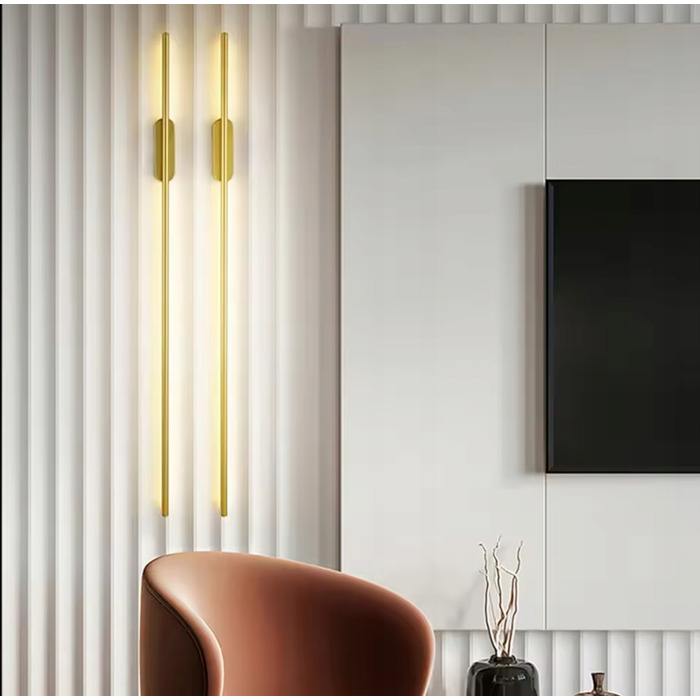 Настінний світильник Lukkolight золотий, 60 см, вбудоване LED-освітлення, сучасний стиль