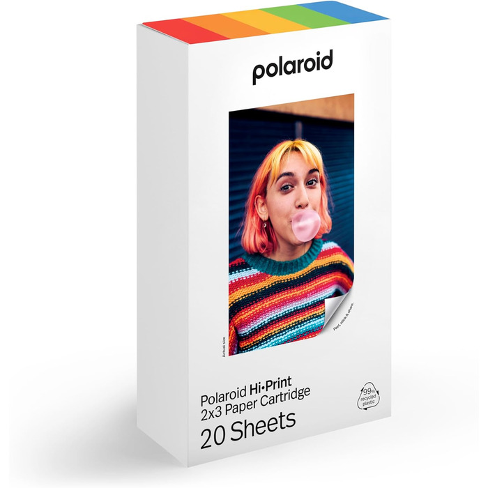 Polaroid Hi-Print 2-ге покоління: Bluetooth-принтер для фотографій 2x3 дюйми (білий) + плівковий пакет (20 шт.)