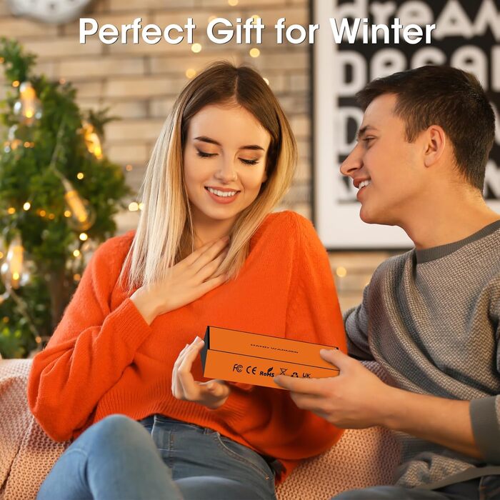 Електричні нагрівачі для рук 2 шт. 6000 mAh, перезаряджувані, для кемпінгу, на відкритому повітрі, подарунок для чоловіків, жінок, дітей, помаранчевий