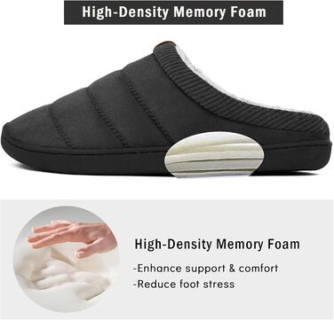 Чоловічі тапочки зимові теплі м'які комфортні з піною Memory Foam, неслизькі для дому та вулиці (43/44 EU, Темно-сірий)