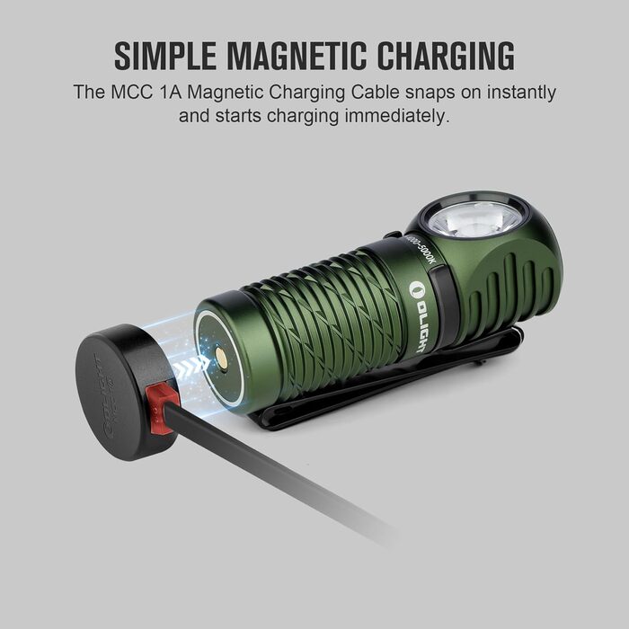 Ліхтарик налобний OLIGHT Perun 2 Mini LED, 1100 люмен, 150 м, USB-зарядка, EDC, червоне світло, 5 режимів, водонепроникний, з налобною стрічкою, для кемпінгу, надзвичайних ситуацій (зелений, нейтрально-білий)