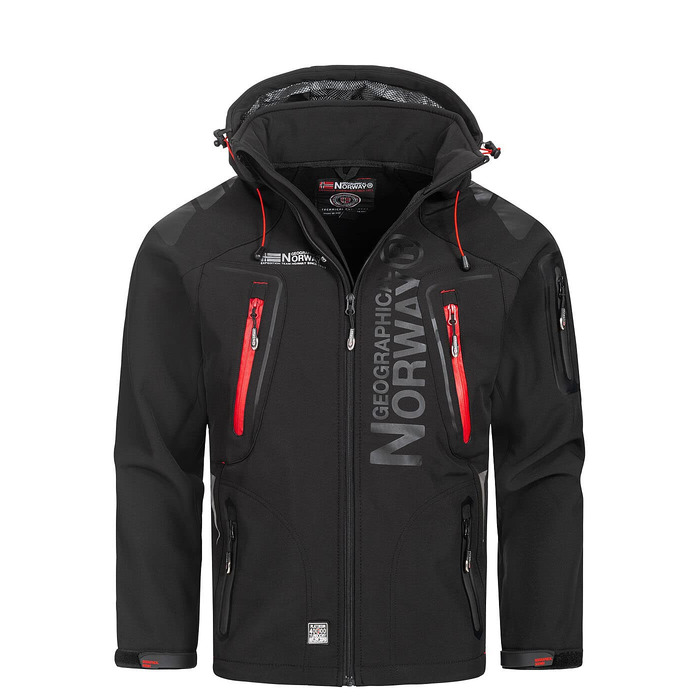 Чоловіча куртка-софтшелл Geographical Norway Tambour, чорна, розмір XXXL