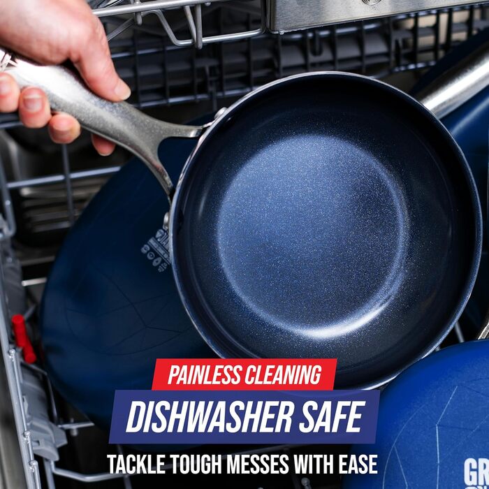 Набір сковорідок Blue Diamond Cookware Diamant, 2 шт. (24 см, 28 см), керамічне антипригарне покриття, без PFAS, для всіх типів плит (крім індукційних)