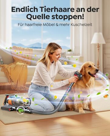 Бездротовий акумуляторний пилосос Fieety 600W з турбощіткою для тварин, 65 хвилин роботи, 8-шарова фільтрація та ароматерапією, для дому, авто та твердих поверхонь