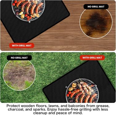 Килимок для газового гриля 180x100 см, двосторонній, вогнестійкий, захист тераси від жиру, для BBQ