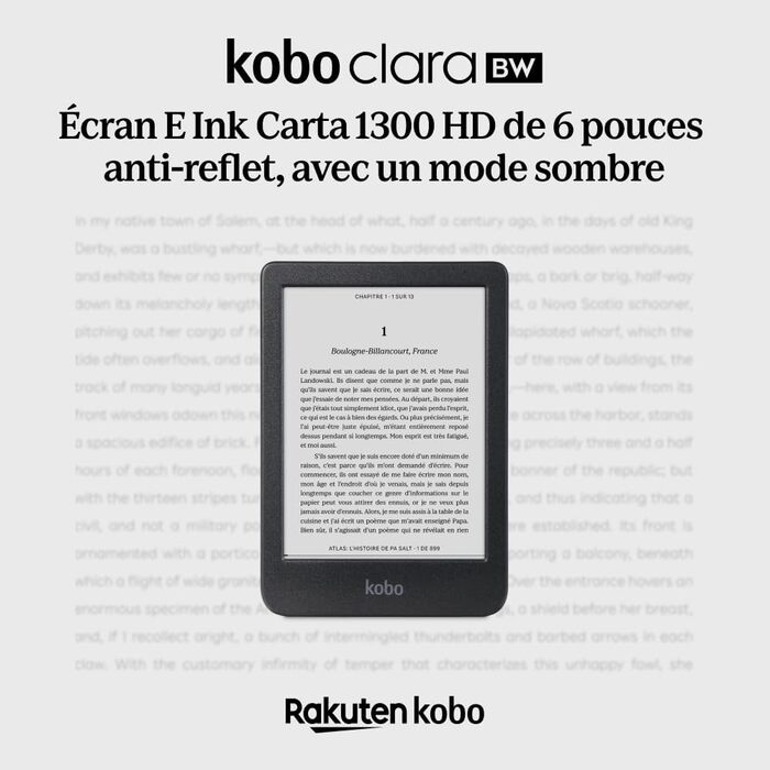 Kobo Clara BW: eReader з 6-дюймовим сенсорним екраном, ComfortLight PRO, підтримка аудіокниг, водонепроникність, 16 ГБ, чорний