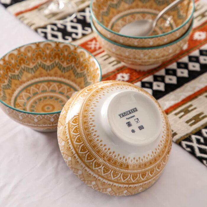 Сервіз столовий порцеляновий Vancasso MANDALA 32 елементи, для 8 осіб, богемський стиль, ручна робота