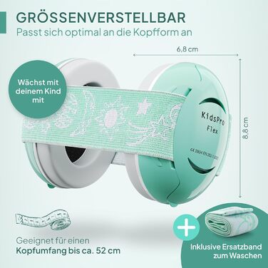 Senner® KidsPro Flex: навушники шумозахисту для дітей та немовлят, преміум-якість, блакитний колір