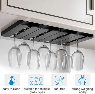 Тримачі для келихів вина SAMSYOKI (4 шт.) - самоклеючі, під шафу, для кухні, бару, ресторану