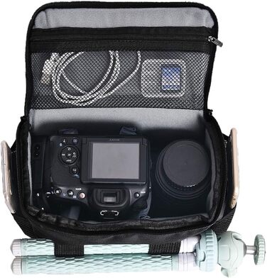 Сумка для камери FOSOTO з дощовиком (чорна) - сумісна з Canon, Nikon, Sony, Olympus