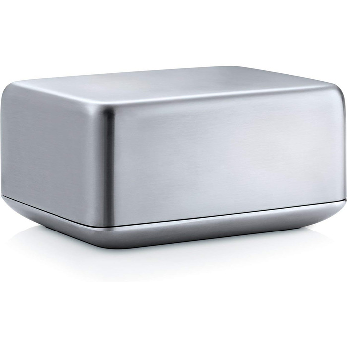 Blomus 63638 Basic Butter Dish, brushed stainless steel, medium & -BASIC- Sugar Bowl made of brushed stainless steel, sugar container ideal for white / brown sugar, timeless design, dishwasher-safe vessel