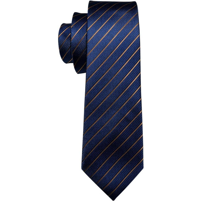 Тістечка Barry.Wang в клітинку: Комплект краваток, нагрудника та запонок. Класична смугаста краватка з блакитними та коричневими смугами