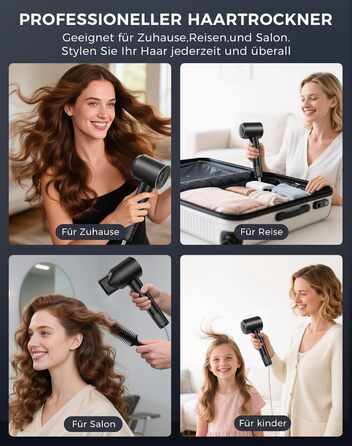 Іонізатор Föhn: потужний фен з 4 режимами нагріву та 3 швидкостями, захист від перегріву, стильна насадка та дифузор