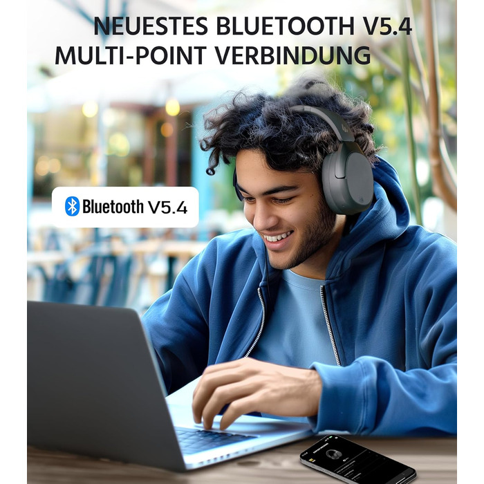 Edifier W830NB Бездротові навушники Over-Ear з ANC -45dB, 94год. акумулятор, LDAC Hi-Res звук, Spatial Audio, швидка зарядка, Bluetooth V5.4 (Сірий)