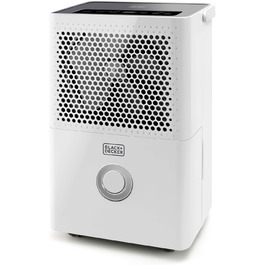 Зволожувач повітря BLACK+DECKER BXDH12E, 12 л/24 год, функція сушіння, 2 швидкості, резервуар 1.8 л, програмування 24 год, знімний та миючий фільтр, до 25 м², тихий, 12 л/день