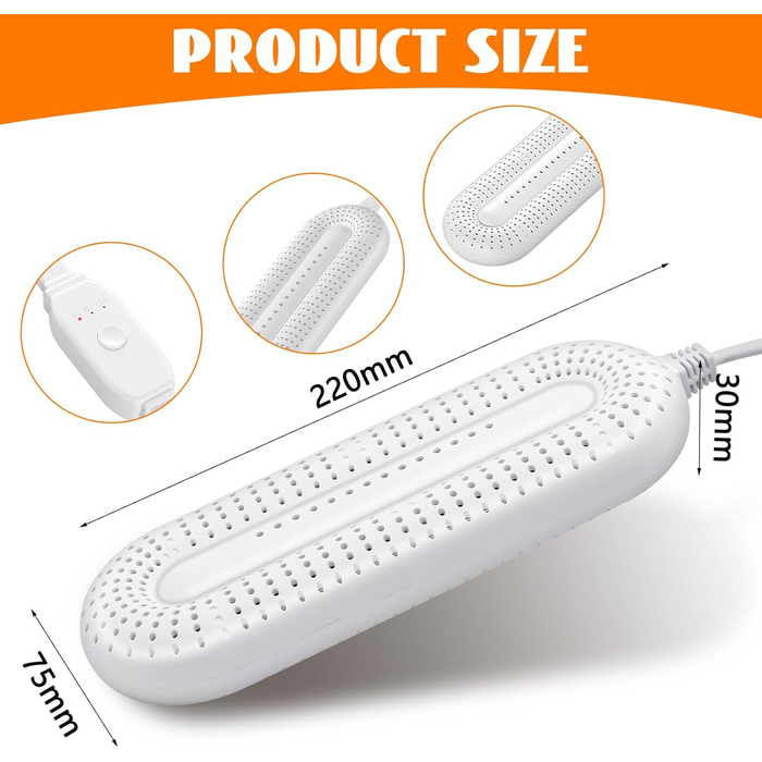 Електричний сушильник для взуття Herbst: 3 режими, таймер, антибактеріальний, для дитячого та гірськолижного взуття