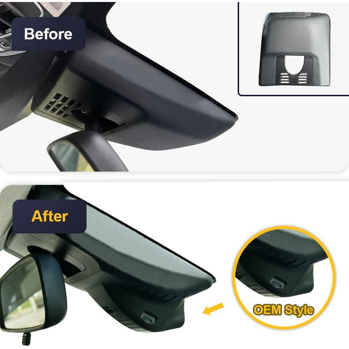 Автомобільний відеореєстратор Fitcamx 4K для Toyota Corolla Hybrid Hatchback 2023-2026 (LE, SE, XLE, XSE), OEM стиль, WiFi, G-сенсор, нічна зйомка, WDR, Plug&Play, з карткою пам'яті 64GB