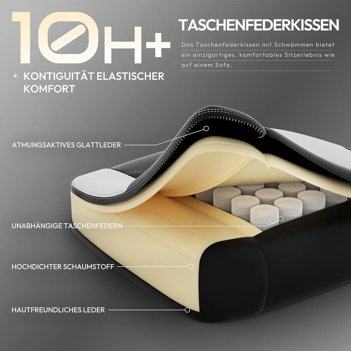 Ігровий крісло Dowinx з PU-шкіри, ергономічний, з підтримкою попереку, для ПК, білий, до 150 кг