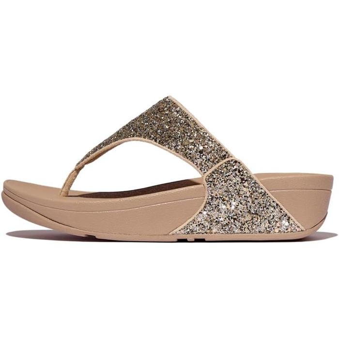 Шльопанці жіночі FitFlop Lulu Glitter бежеві з підтримкою стопи, 37 EU