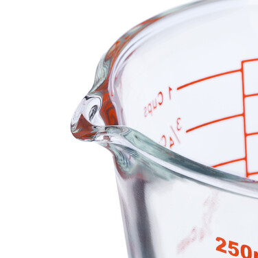 Relaxdays 250 ml Glass Measuring Cup