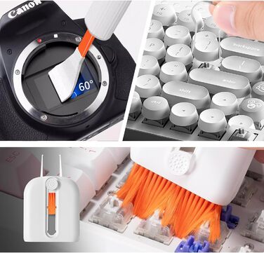 Набір для чищення клавіатури та гаджетів: щітки, інструменти для чищення, підставка для телефону та планшета