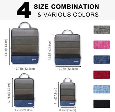 Набір компресійних валізних кубиків Prezon для організації багажу (4 шт., Marineblau)