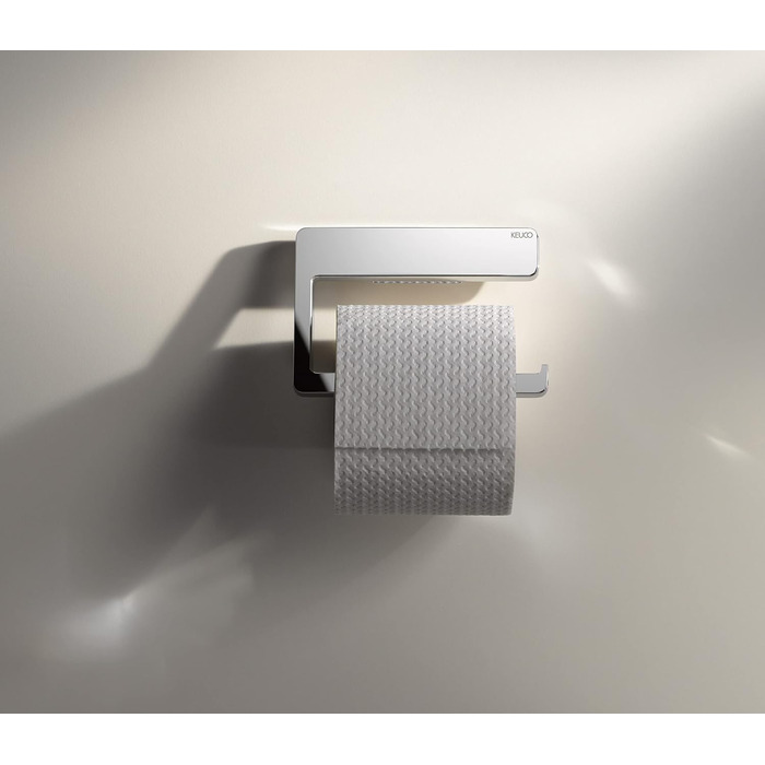 Metal toilet paper holder, high-gloss chrome finish, open design, toilet roll holder for bathrooms and guest toilets, Moll