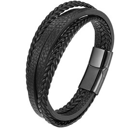 Чоловічий шкіряний браслет, чорний, коричневий, синій, плетіння, 21 см, подарунок для чоловіків, браслет для тата, День батька