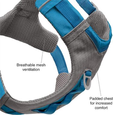 Шлейка для собак Kurgo Journey Air, зручна та безпечна для прогулянок та бігу, з ручкою для контролю, відбивачі, посилена, середній розмір (Orange/Sunset Chevron)