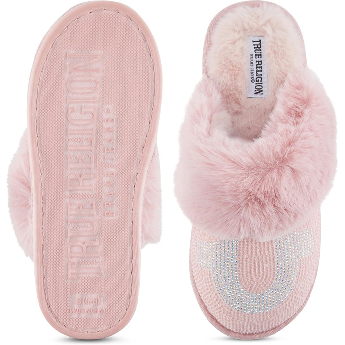 Тапочки True Religion для жінок, подарунок для жінок, зручні тапочки рожевого кольору, розмір Small