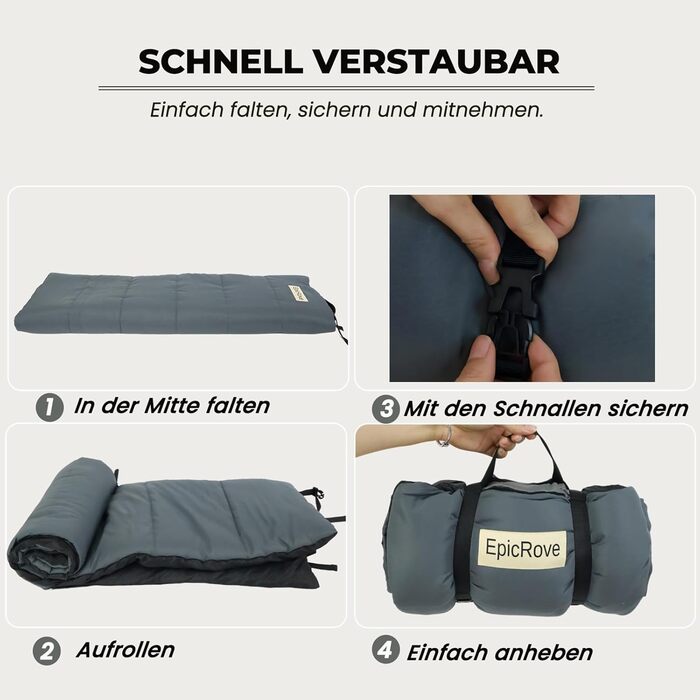 Водонепроникний килимок для собак 110x68 см – килимок для авто, подорожей та активного відпочинку (сірий)