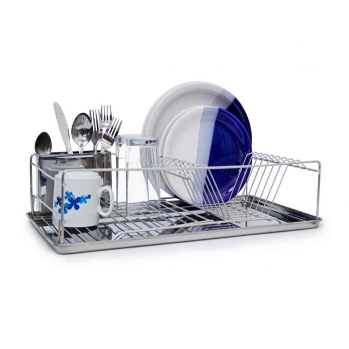 Relaxdays Dish Drainer with Cutlery Basket XL