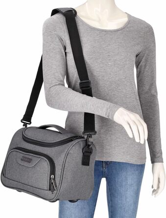 Чемодан-валіза Kenorada SoftLITE 4w, 55 см, сірий, з TSA замком | Валіза для ручної поклажі з міцного поліестеру, 4 колеса