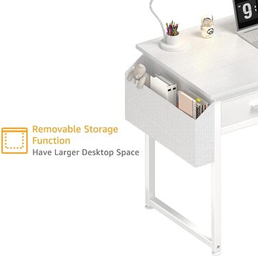 Fabric Drawer Computer Desk for Home Office & Bedroom - Small Gaming Desk with 2 Drawers | PC Desk, 39.4