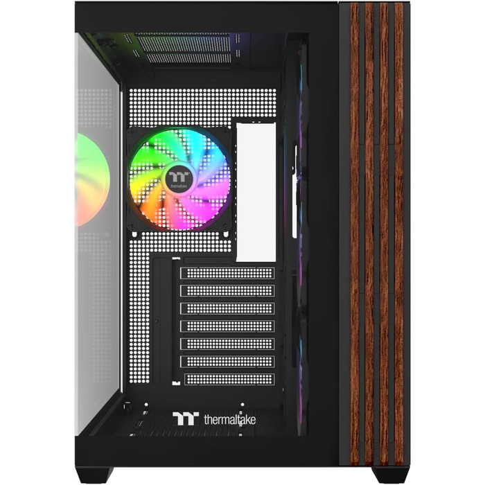 Корпус Thermaltake View 380 Wood Black ATX Mid-Tower з RGB підсвічуванням, білий, з вентиляторами та USB-C