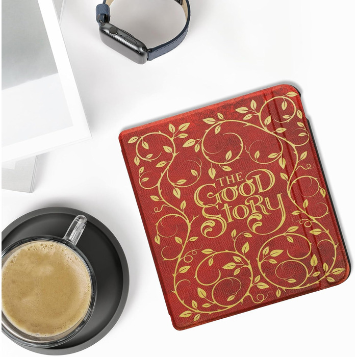 Чохол-книжка kwmobile для Kobo Libra Colour/Tolino Vision Color - жовто-оранжево-червоний