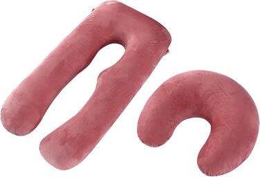 Подушка для вагітних Caliyo 2 шт. U-подібної форми, для сну на боці, з чохлом, велика подушка для годування, подушка для вагітності та комфортна подушка для дорослих (Сірий, Кристал-велюр) U-подібний двочастинний комплект