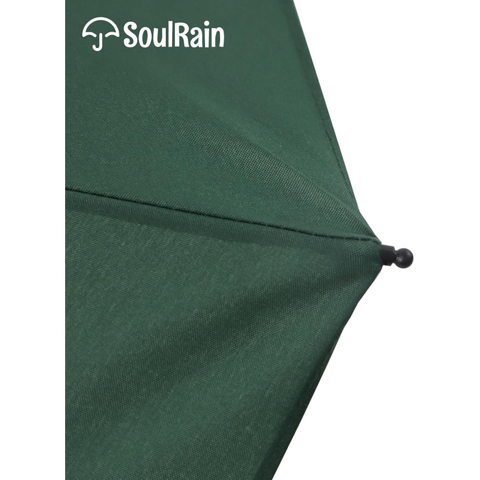 Зонт SoulRain: вітростійкий, компактний, для подорожей та авто (зелений)