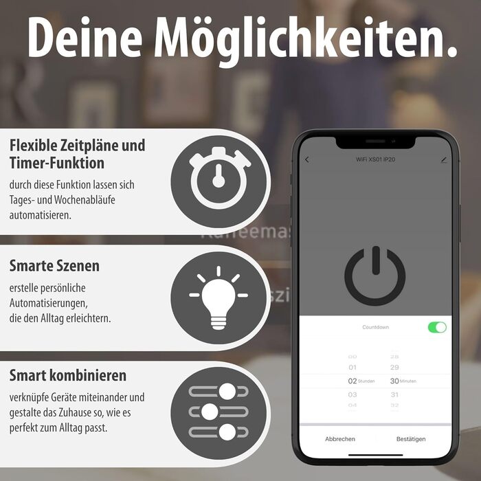 Розумний подовжувач Brennenstuhl Connect Eco-Line WiFi на 6 розеток, керування через додаток, Alexa та Google Assistant, кабель 1.5м, чорний
