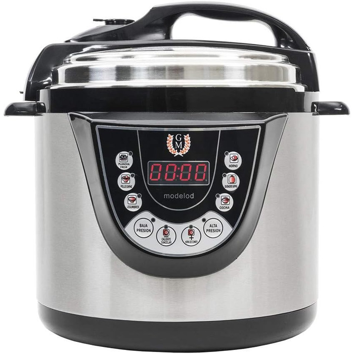 Cecotec Programmable Electric Pressure Cooker, Olla GM Model D. 1000W, Multifunctional, 9 Menus, Frying Function, 6L Capacity, 90 kPa Pressure, Voice Guidance, 24-Hour Timer, Includes Recipe Book