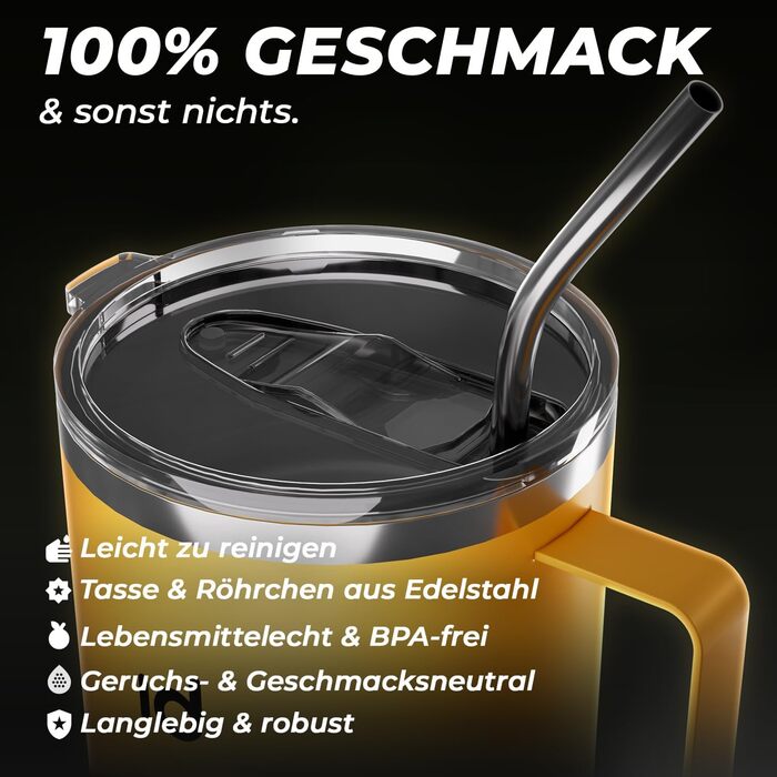 Термокружка IceDrop® з нержавіючої сталі, 330 мл, з кришкою. 100% захист від протікання. Зручна термокружка для гарячих та холодних напоїв, з ручкою. Ідеально для подорожей - чорна