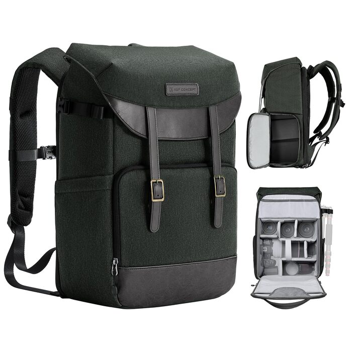 Водонепроникний фоторюкзак K&F Concept Rolltop 20Л для дзеркальних камер Canon, Nikon, Sony та ноутбука 15.6