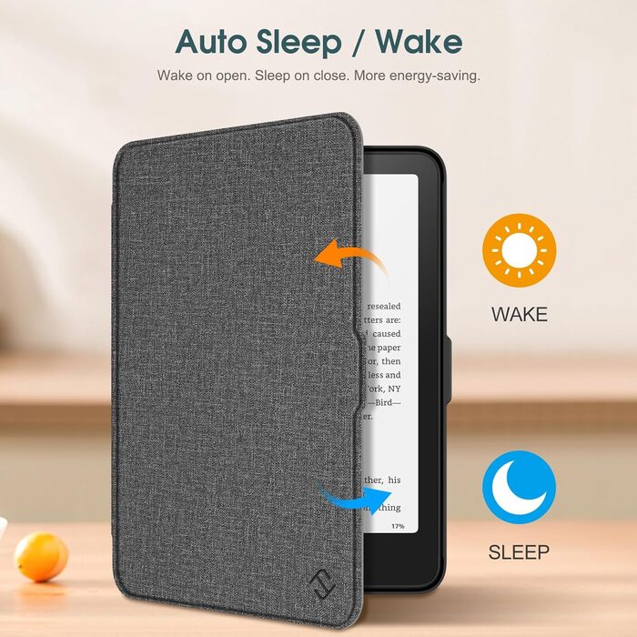Чохол Fintie для Kindle Paperwhite (12-го покоління) 2024/2025, захисний кейс з авто-ввімкненням/вимкненням, чорний (темно-сірий), сумісний з Kindle Colorsoft/Paperwhite Signature Edition