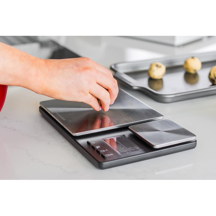Кухонні ваги KitchenAid Digital з двома платформами, 5000г - 500г, чорний колір, з таймером