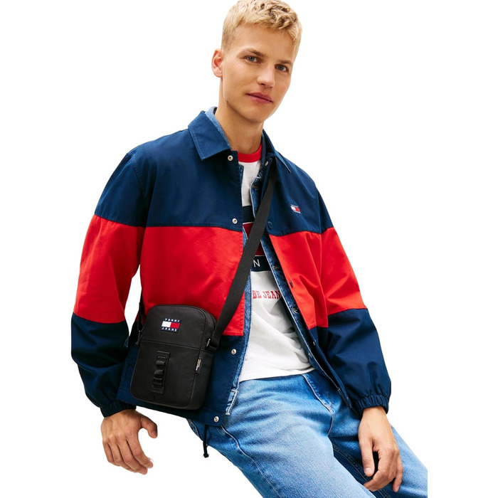 Чоловіча сумка-месенджер Tommy Jeans Crossbody Bag з широким ременем, чорна