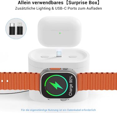 Бездротова зарядна станція COLSUR 3 в 1 для iPhone, Apple Watch, AirPods, 15W швидка зарядка, настільна лампа з годинником і зарядкою, біла
