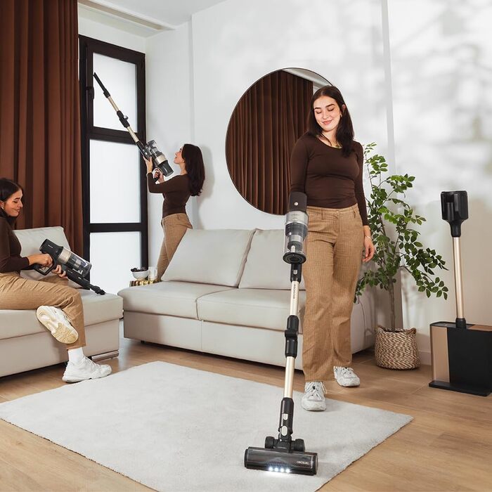 Бездротовий пилосос Cecotec Conga Rockstar 5500 Hurricane Station Flex Max з самостійною станцією очищення, 220AW, 700W, 90 хв роботи, антизаплутана щітка, гнучкий шланг, циклонна технологія