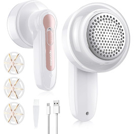 Електричний видалення ворсу для одягу, постільної білизни та меблів. Змінні леза. Білий колір